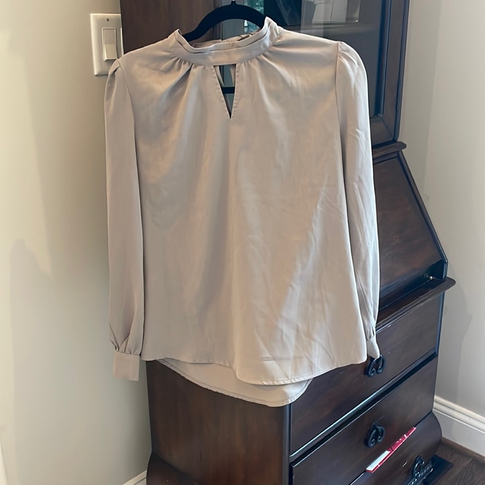 Allegra K Women’s office keyhole elegant stand collar long sleeve